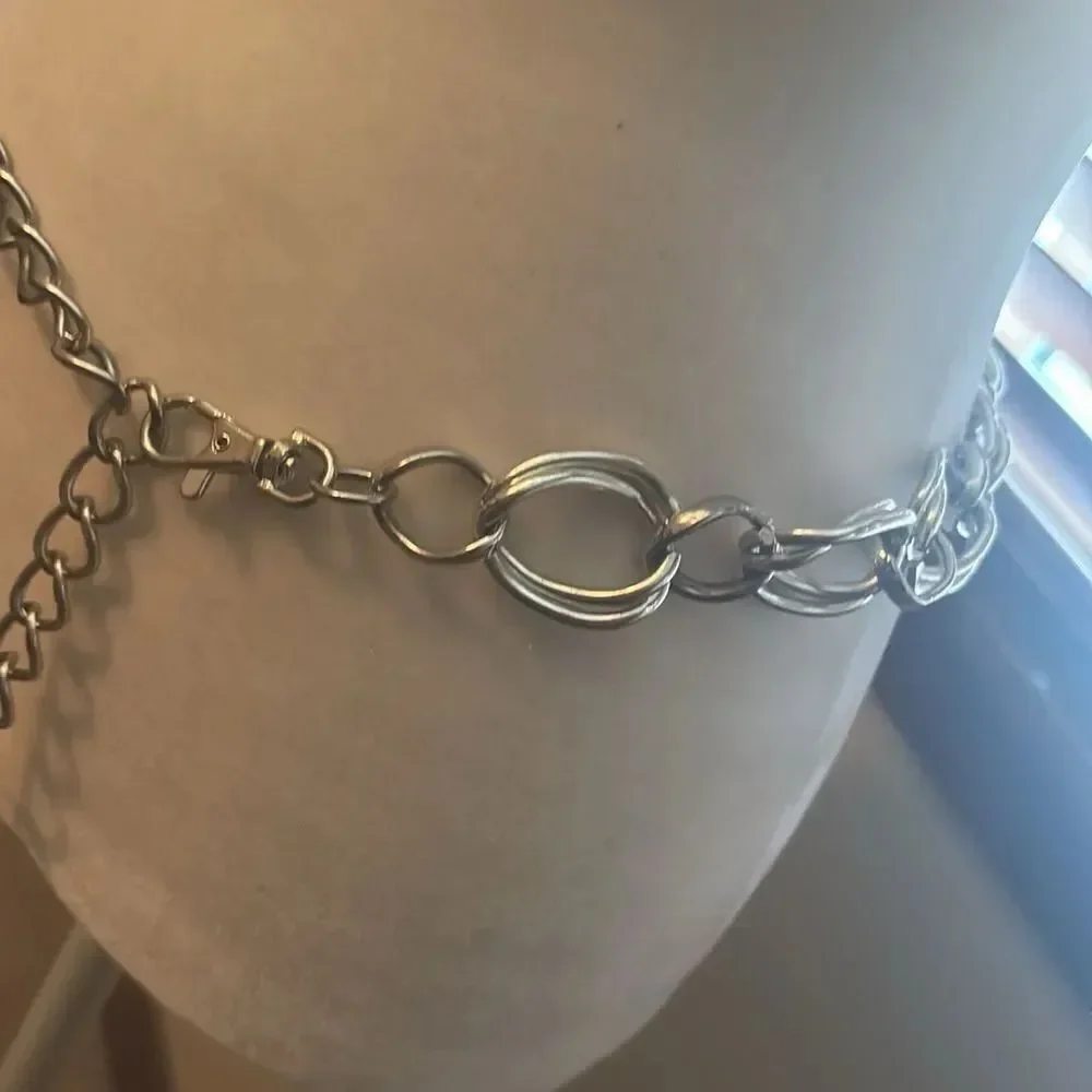 Double Ring Silver Chain Belt
